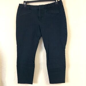 Gap Curvy Skinny Ankle Chino Pants 18 Black Stretch Casual